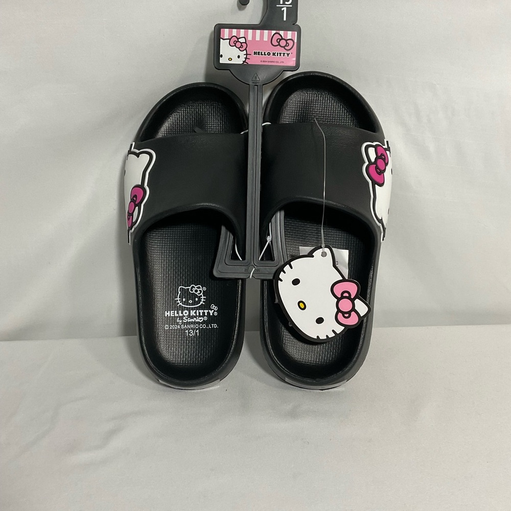 Hello Kitty Kids Slide Sandals - Black and Pink
